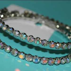 Crystal Hoops Earrings